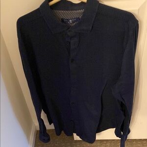 Stone Rose Deep Blue Casual Button Down Shirt